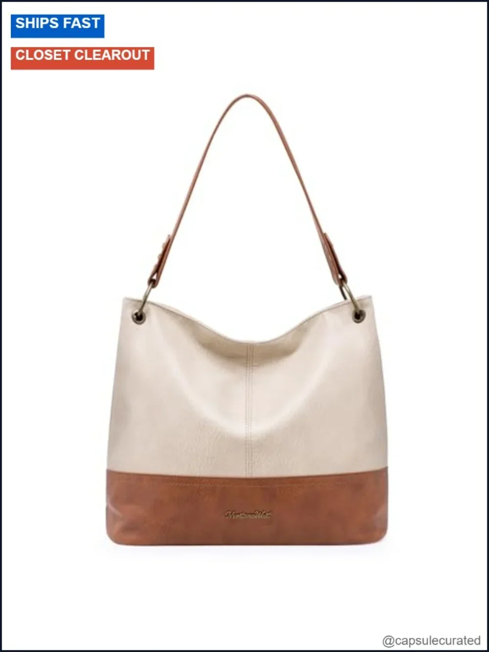 Faux Leather Hobo Bag Zip-Top Tote Handbag with Anti-Theft Pocket Daily Use